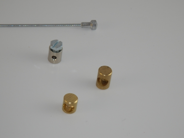 BH-R8003: Universal Bowdenzug, 2m Seil verzinkt Ø2,0mm mit Flaschennippel Ø6mm, 2x Quernippel, 1x Schraubnippel